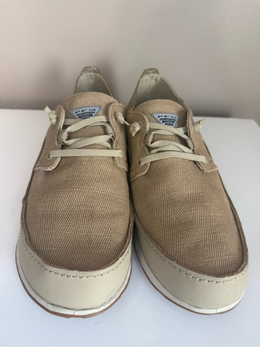 Columbia Mens PFG Bahama Vent Loco Relaxed III Boat Shoes Canvas Leather Tan 9.5 - Picture 8 of 11